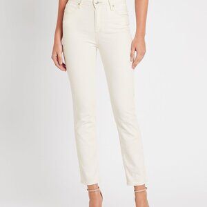 Paige Sarah Slim High Rise Skinny Straight Jean in Gold Coast White